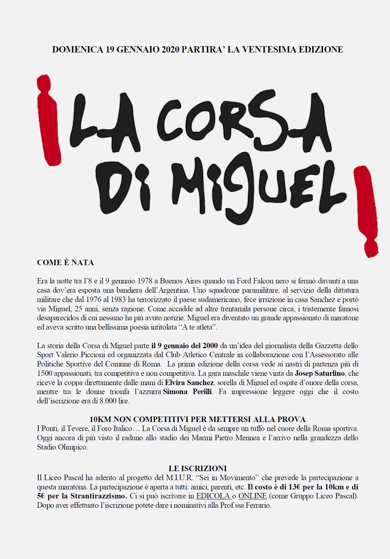 LA CORSA DI MIGUEL