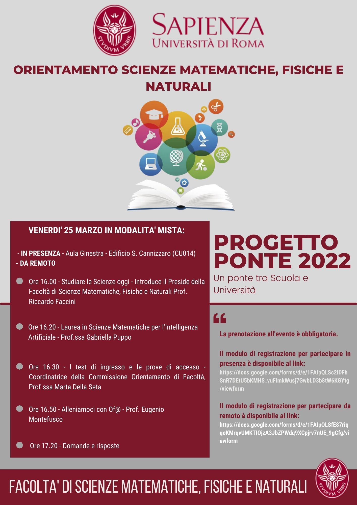 PROGETTO PONTE SAPIENZA 2022